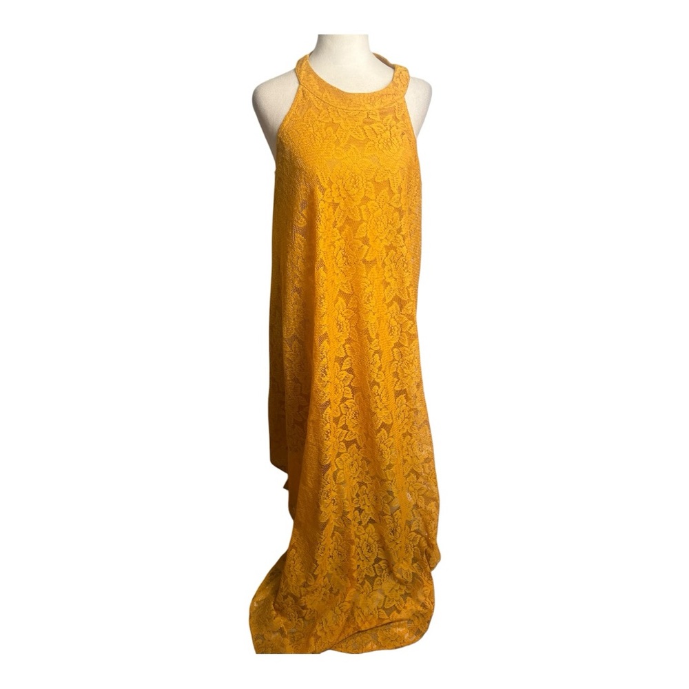 Wrapper Mustard Lace Dress Size Large NWT